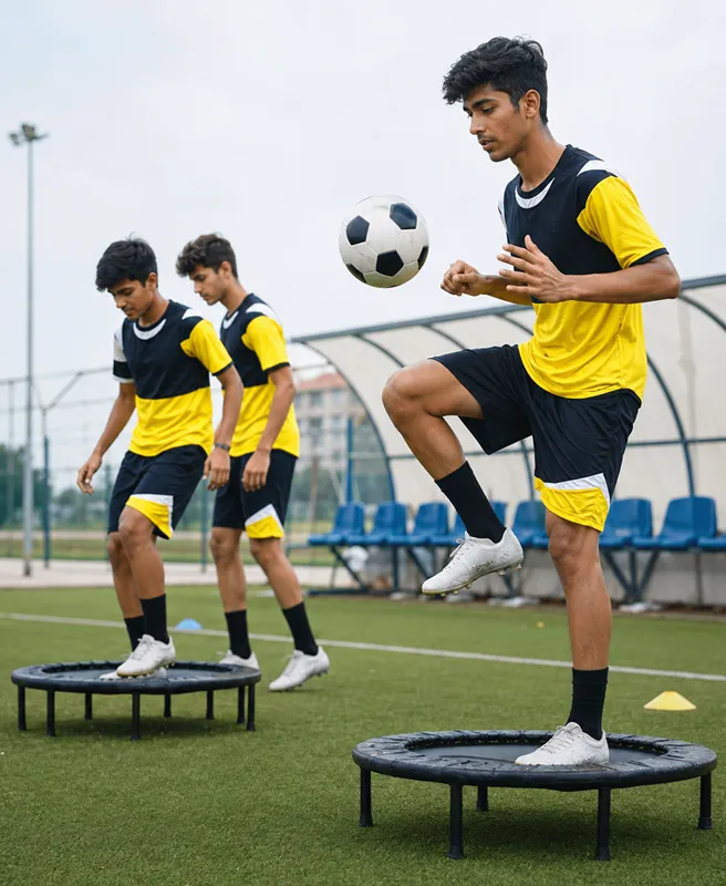 Custom athletic football team jerseys and shorts set manufactured for clubs in Mumbai