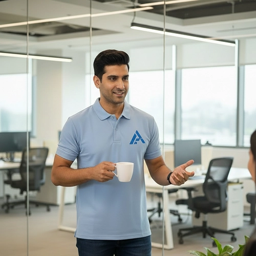 Smart polo T-shirts that offer comfort, branding, and a modern professional look.
